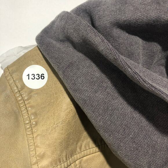 We the Free Womens Leather Moto Hoodie Jacket Brown Size M - Picture 11 of 11